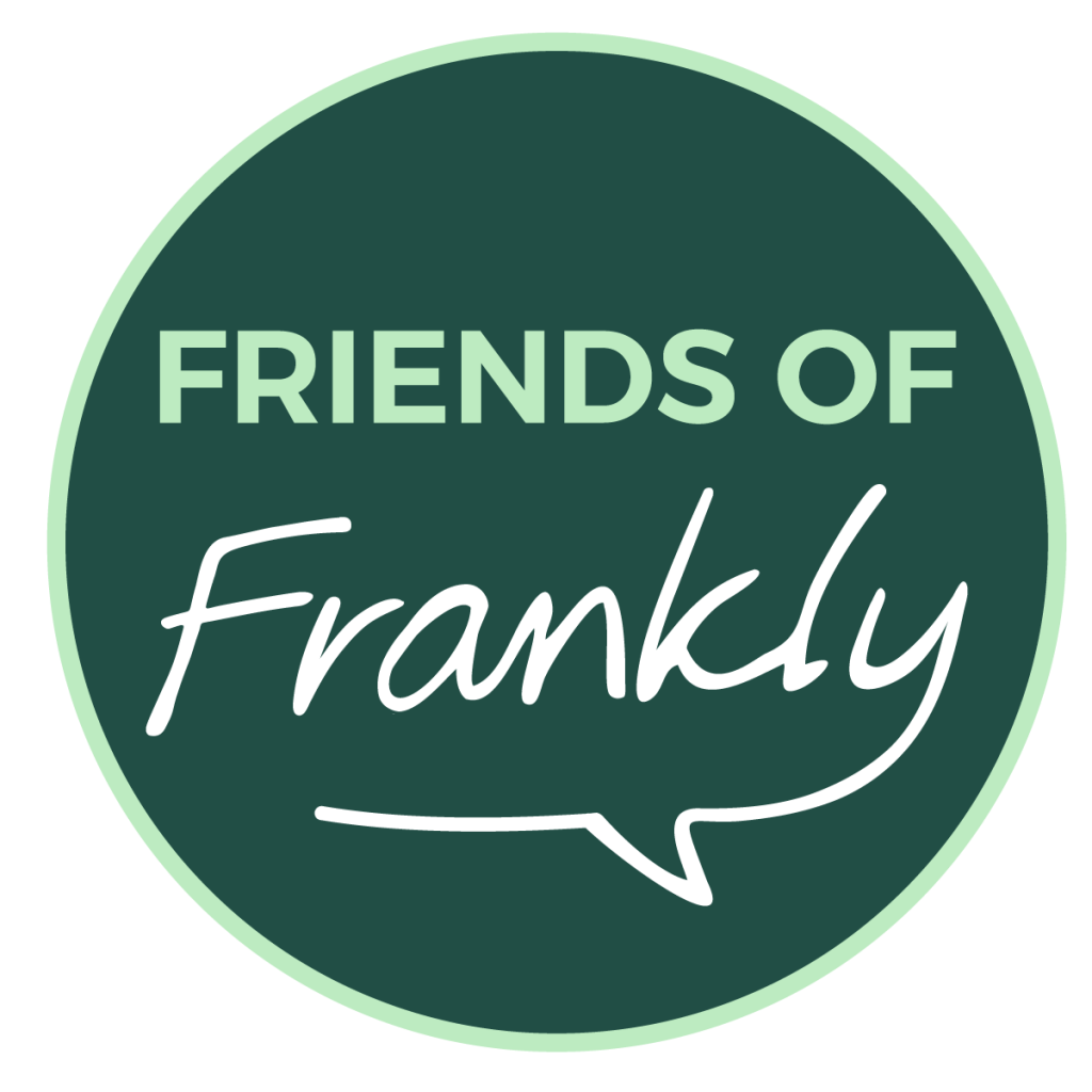 A circular logo for Friends of Frankly